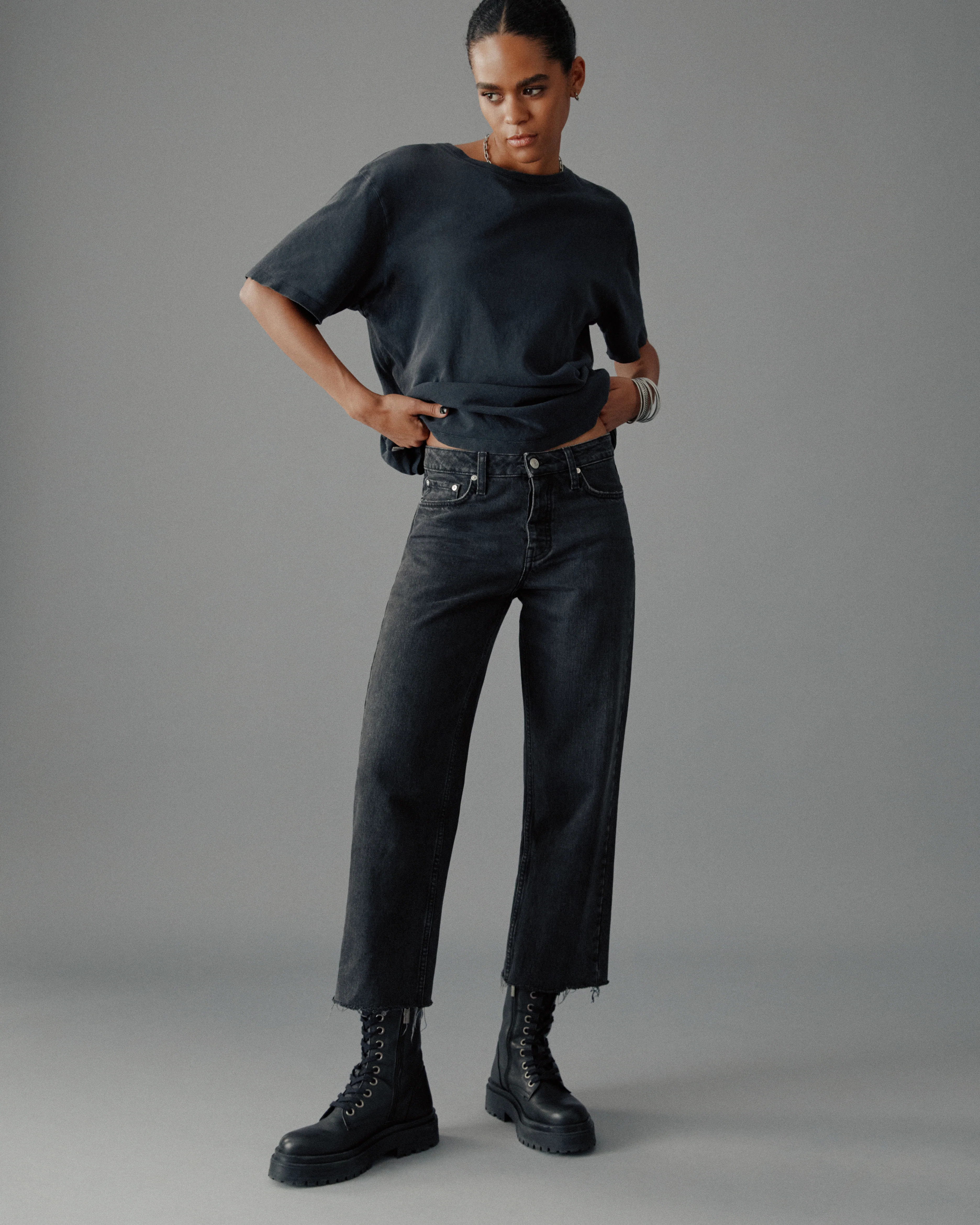 The Black Cropped Straight Jeans - Image 3