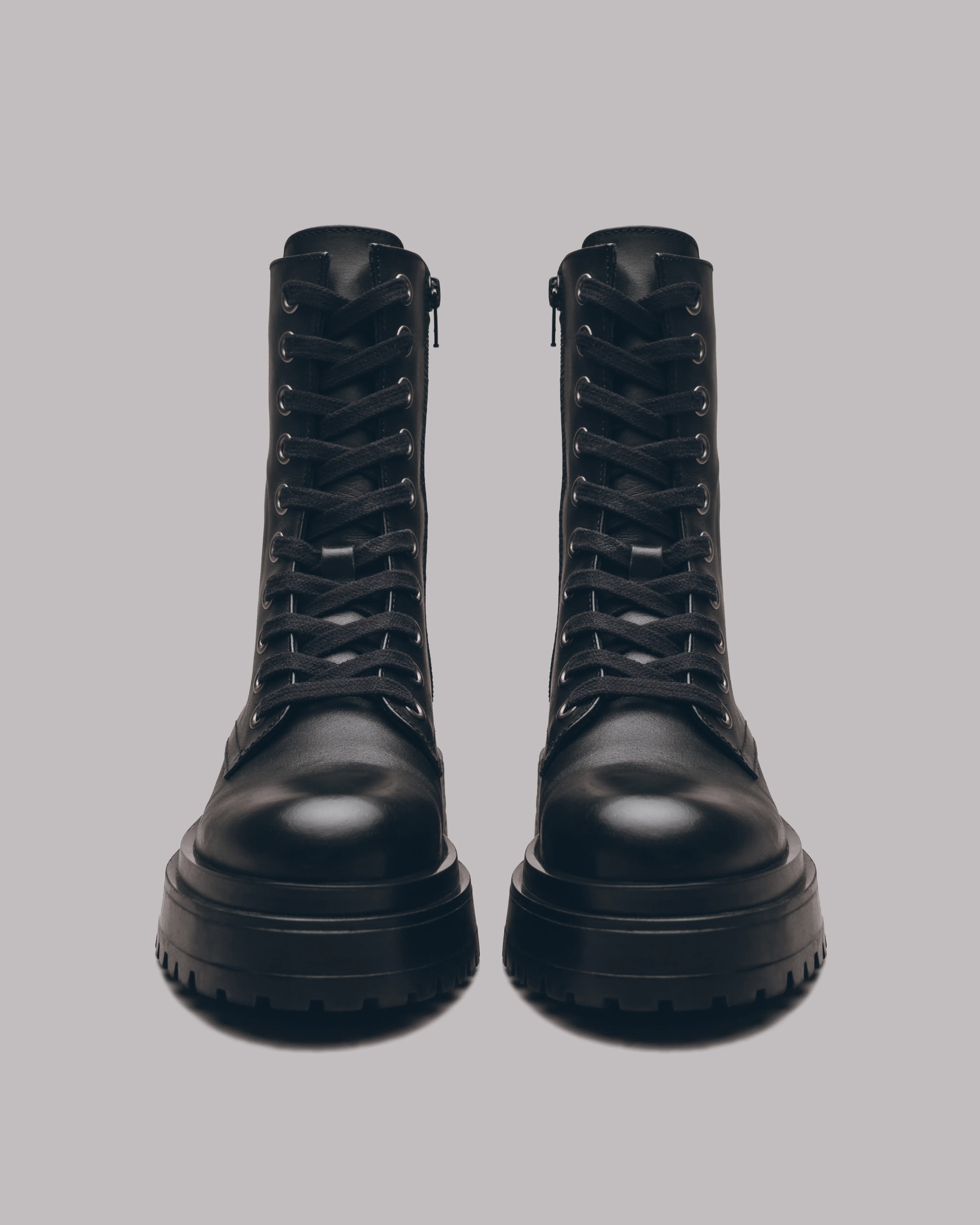 The Black Laced Leather Boots - Image 5