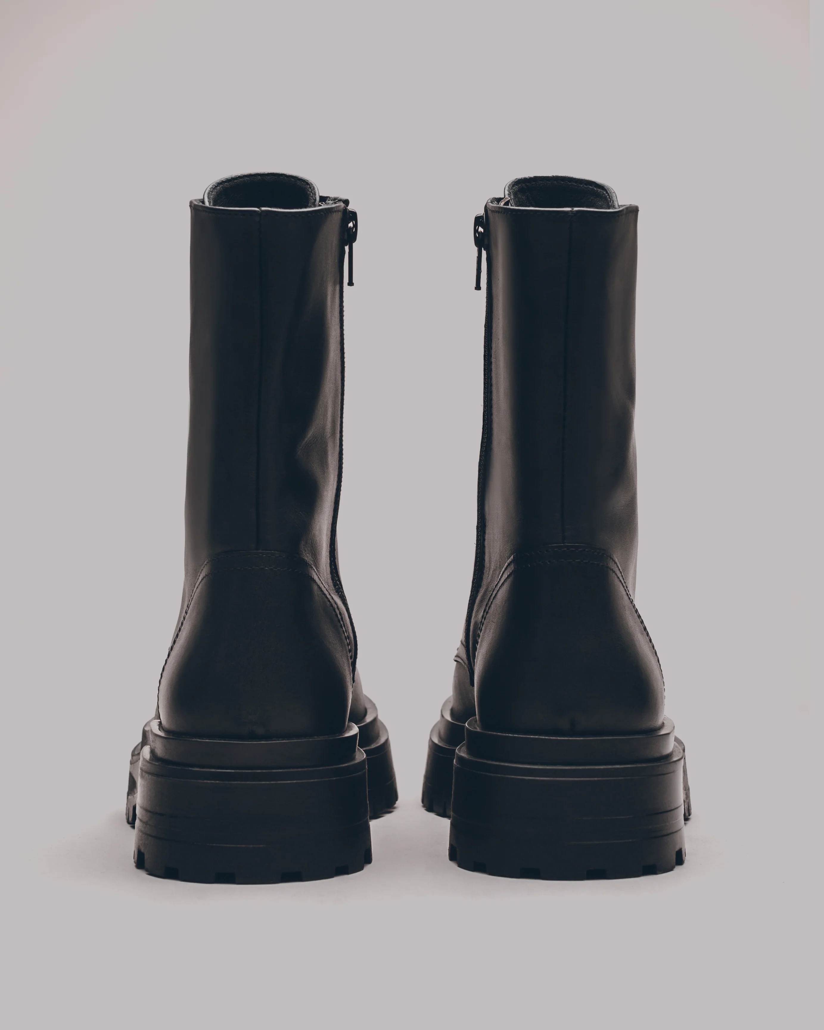 The Black Laced Leather Boots - Image 6