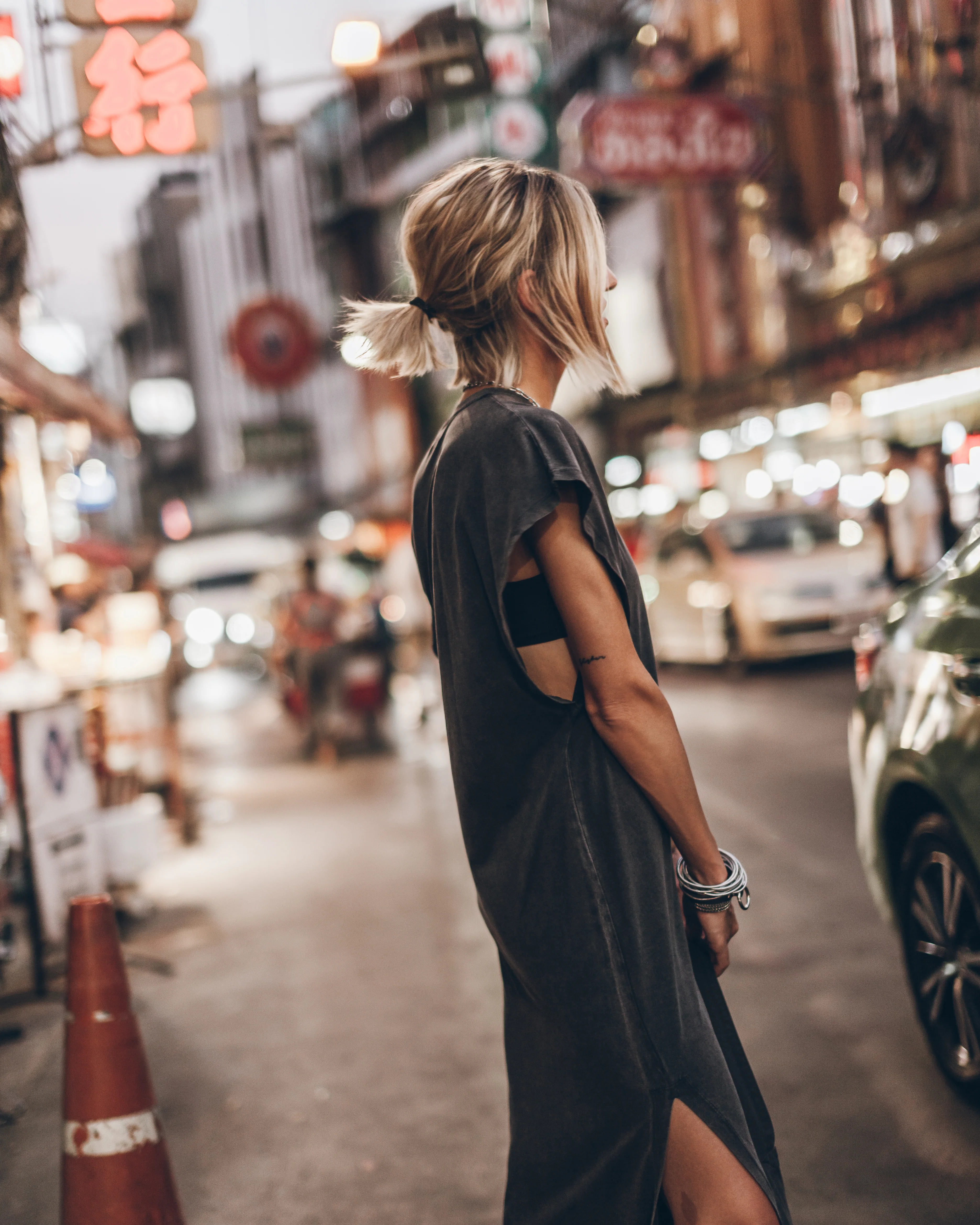 The Dark Faded Long Batwing Dress - Image 4