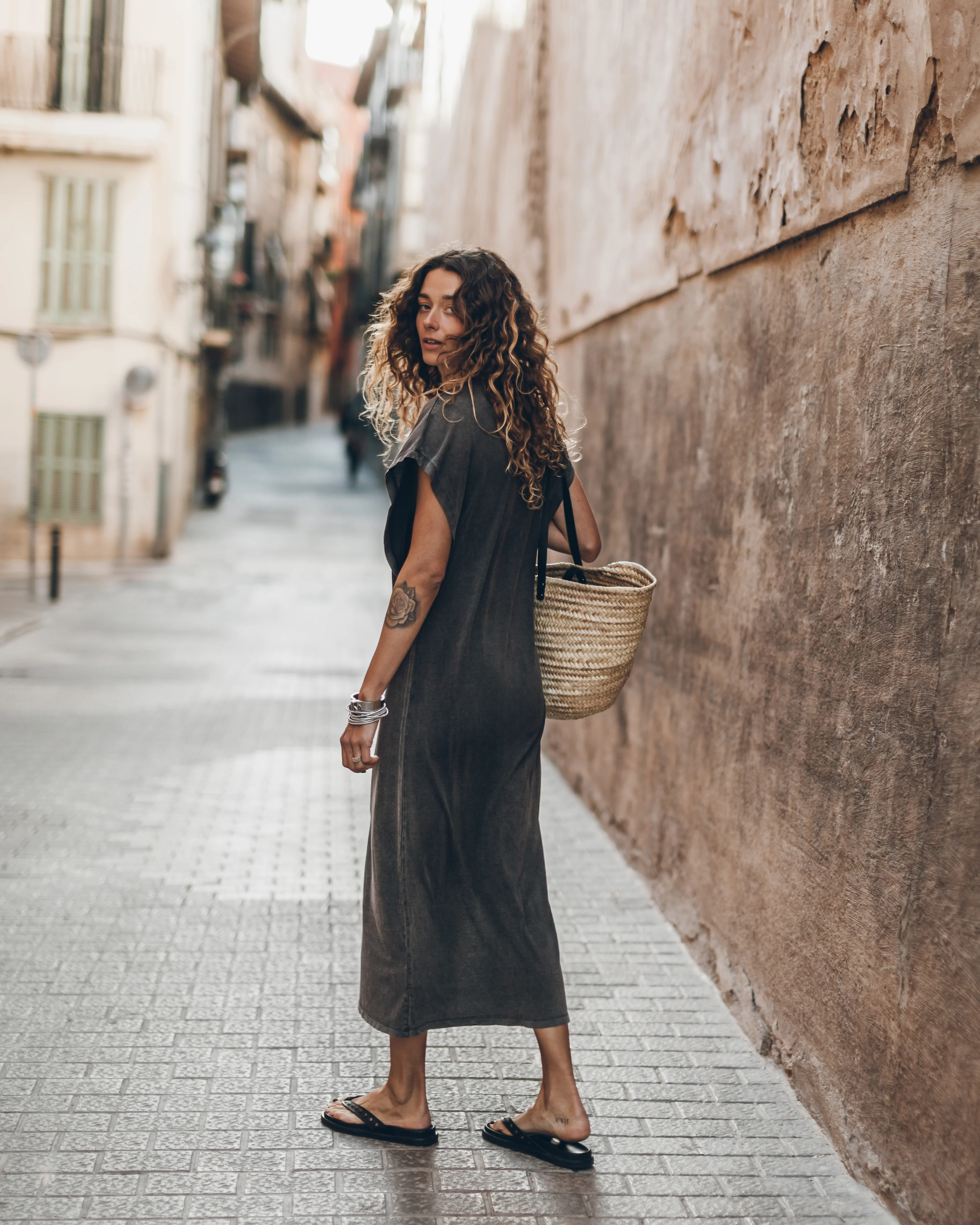 The Dark Faded Long Batwing Dress - Image 8