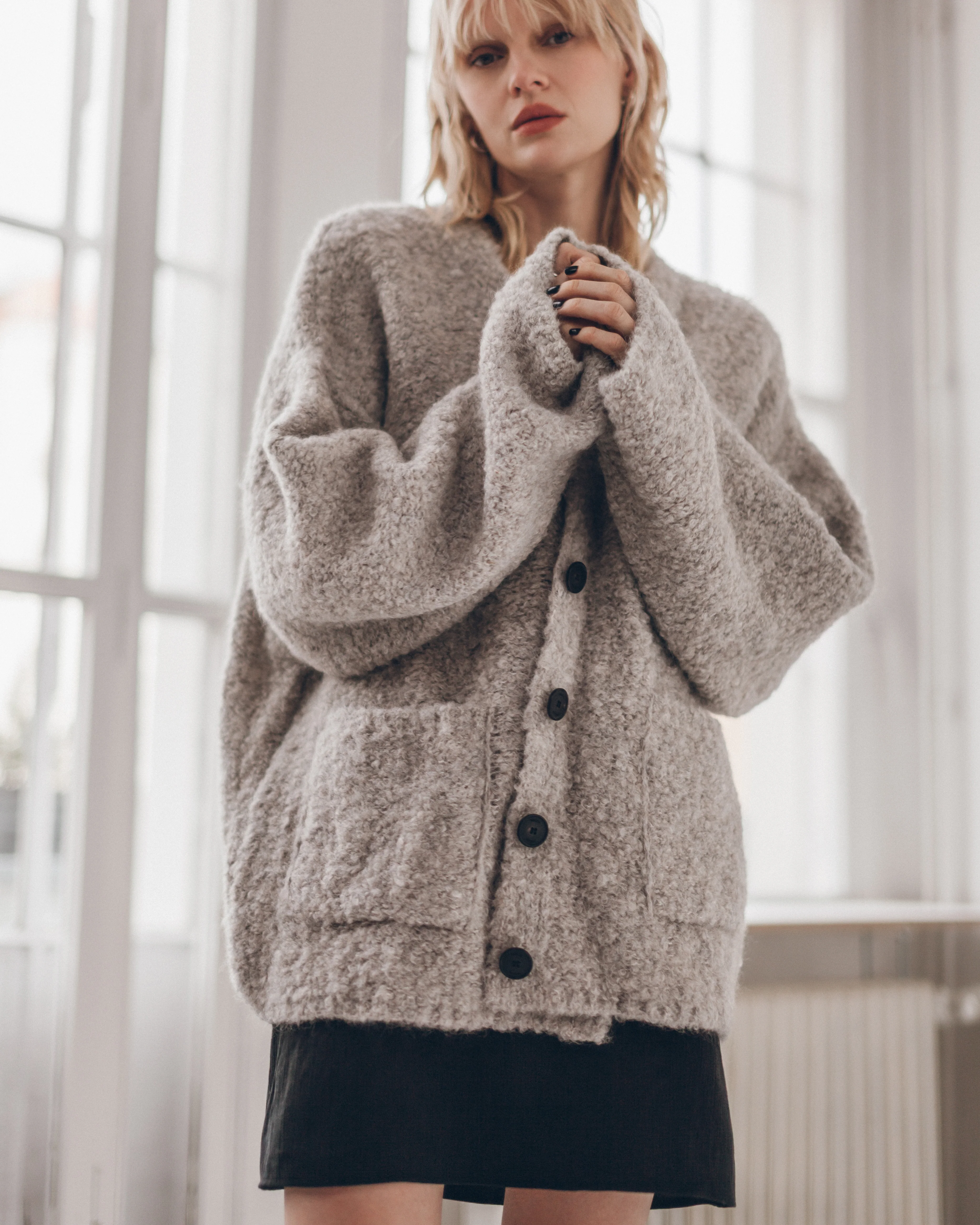 The Grey Alpaca Cardigan - Image 3