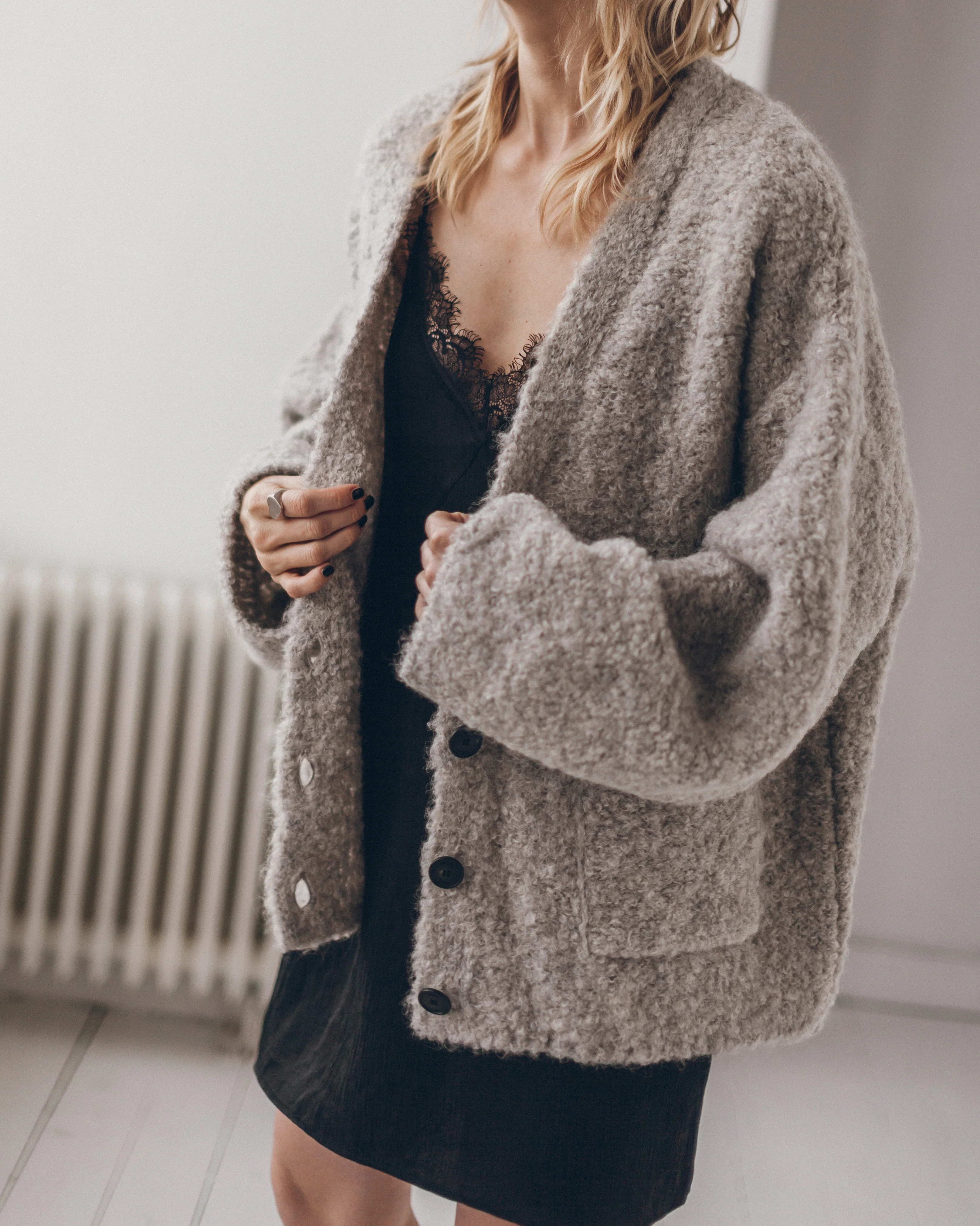 The Grey Alpaca Cardigan - Image 4