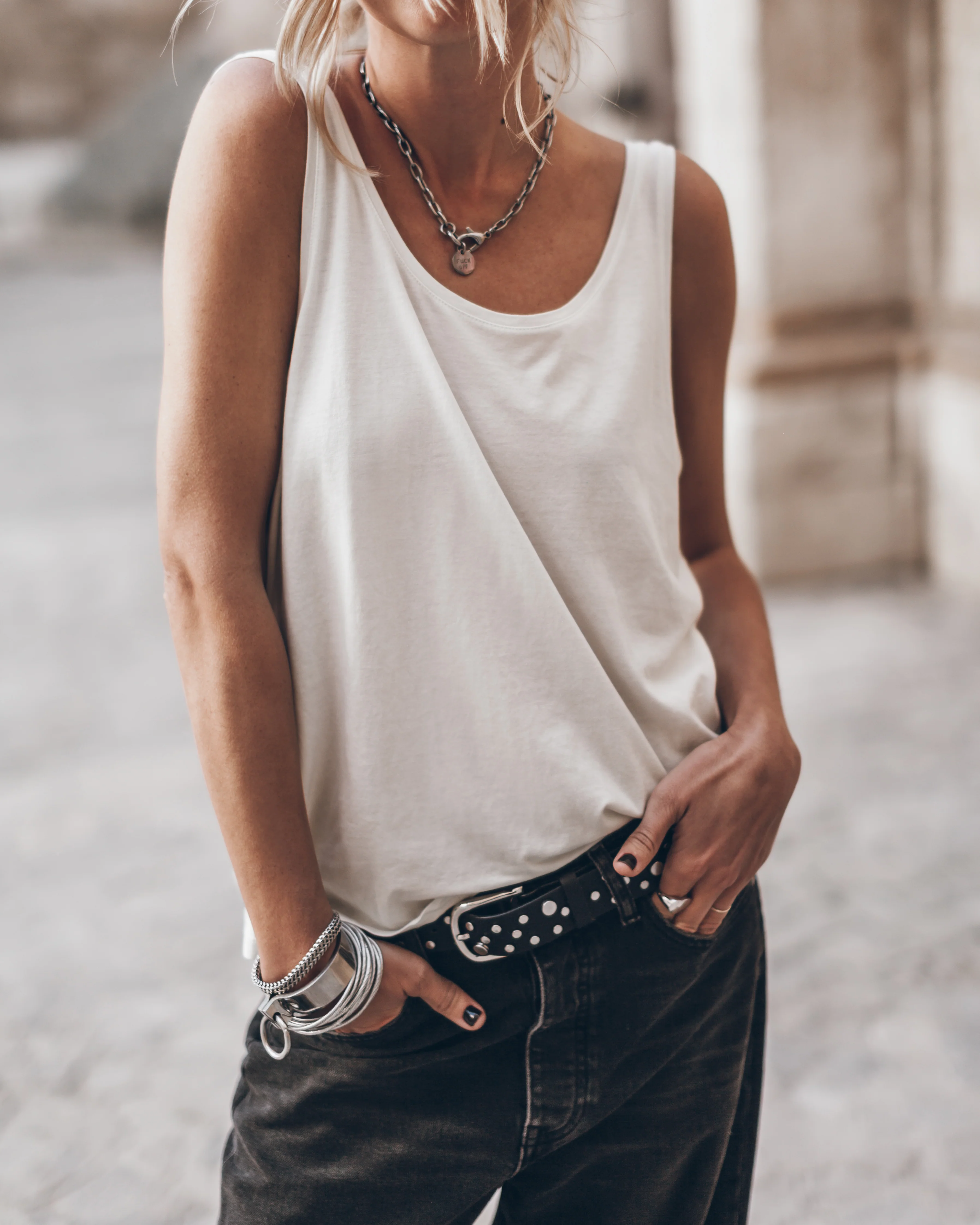 The White Low Back Base Tank Top - Image 5