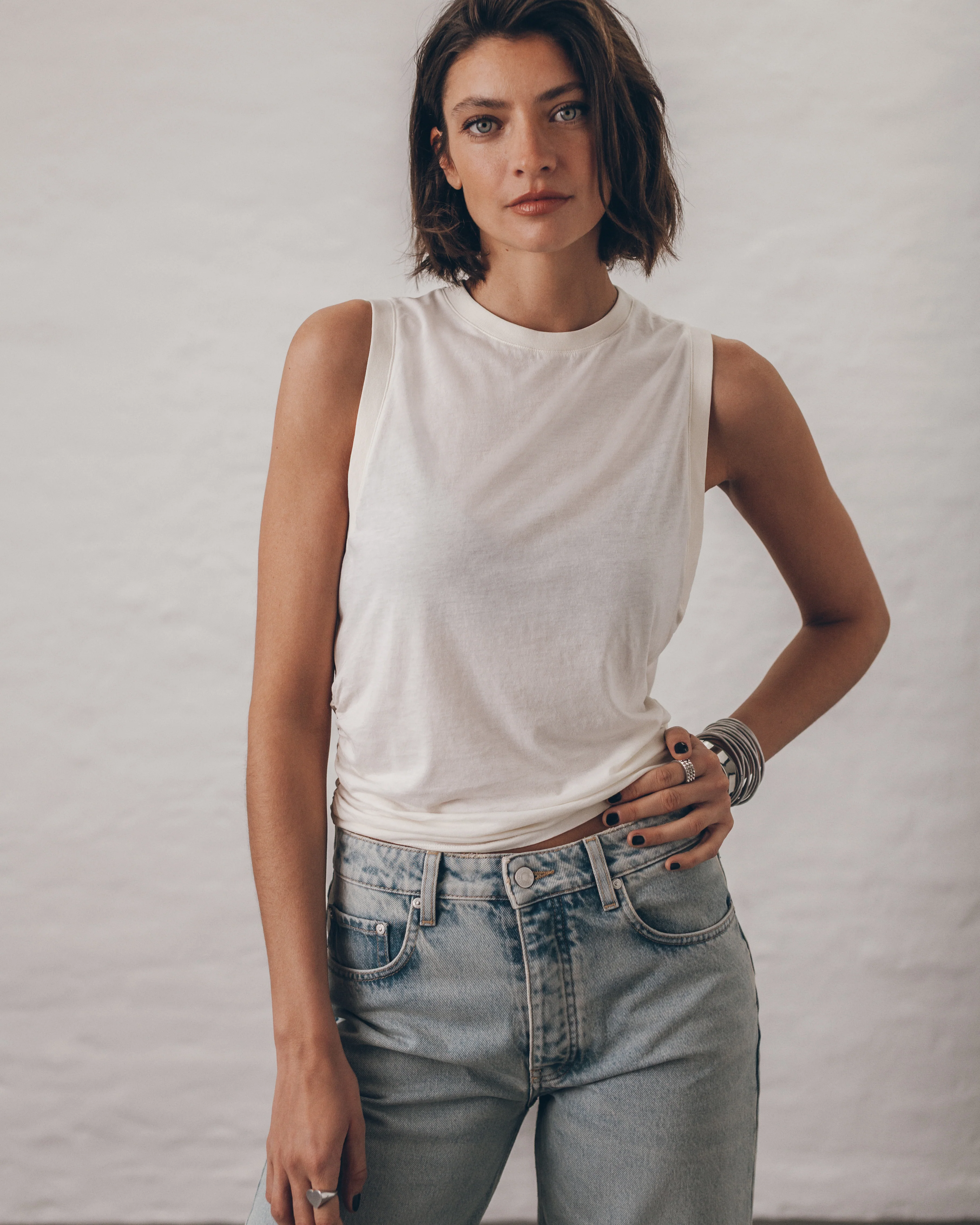 The White Draped Tank Top - Image 3