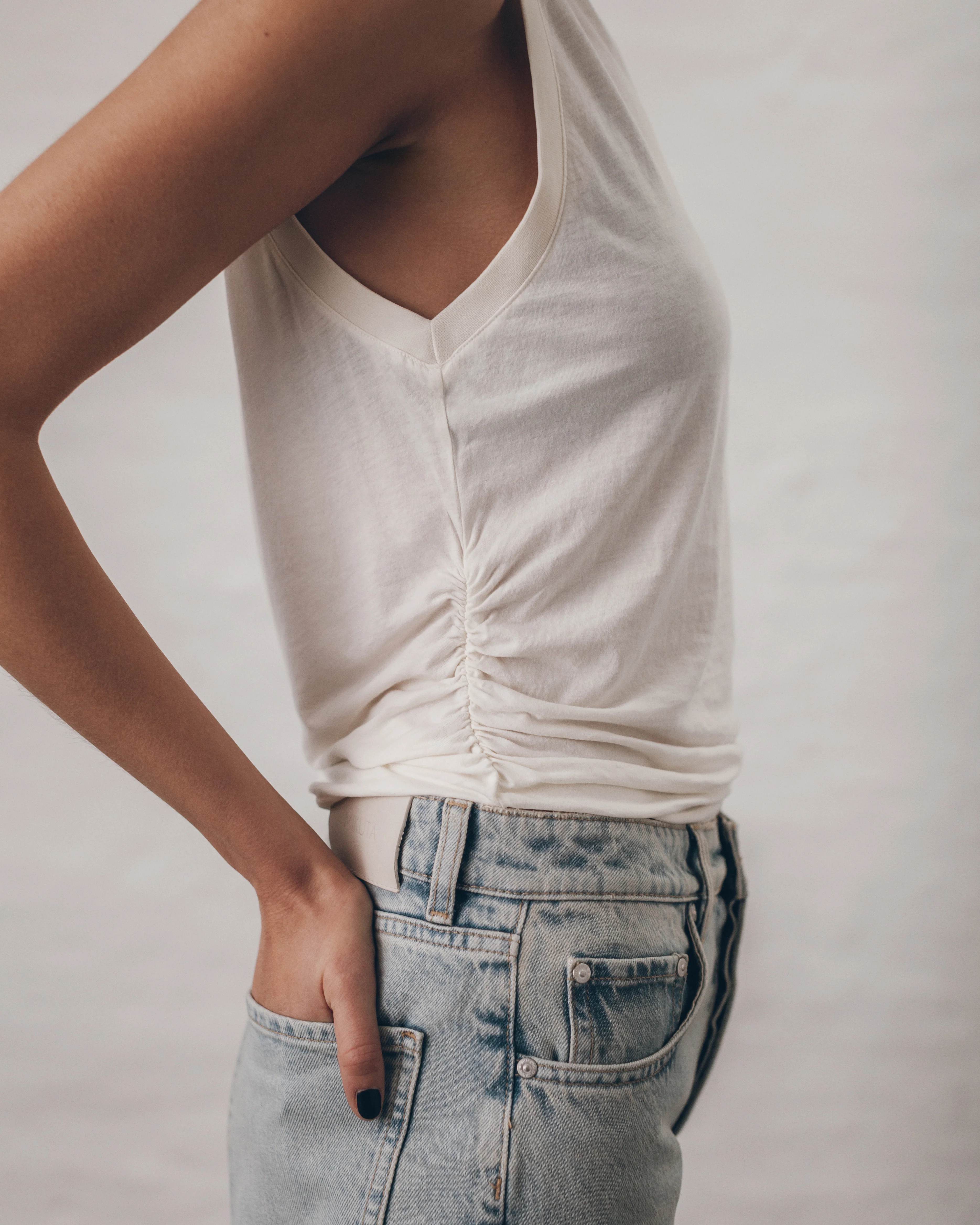 The White Draped Tank Top - Image 5