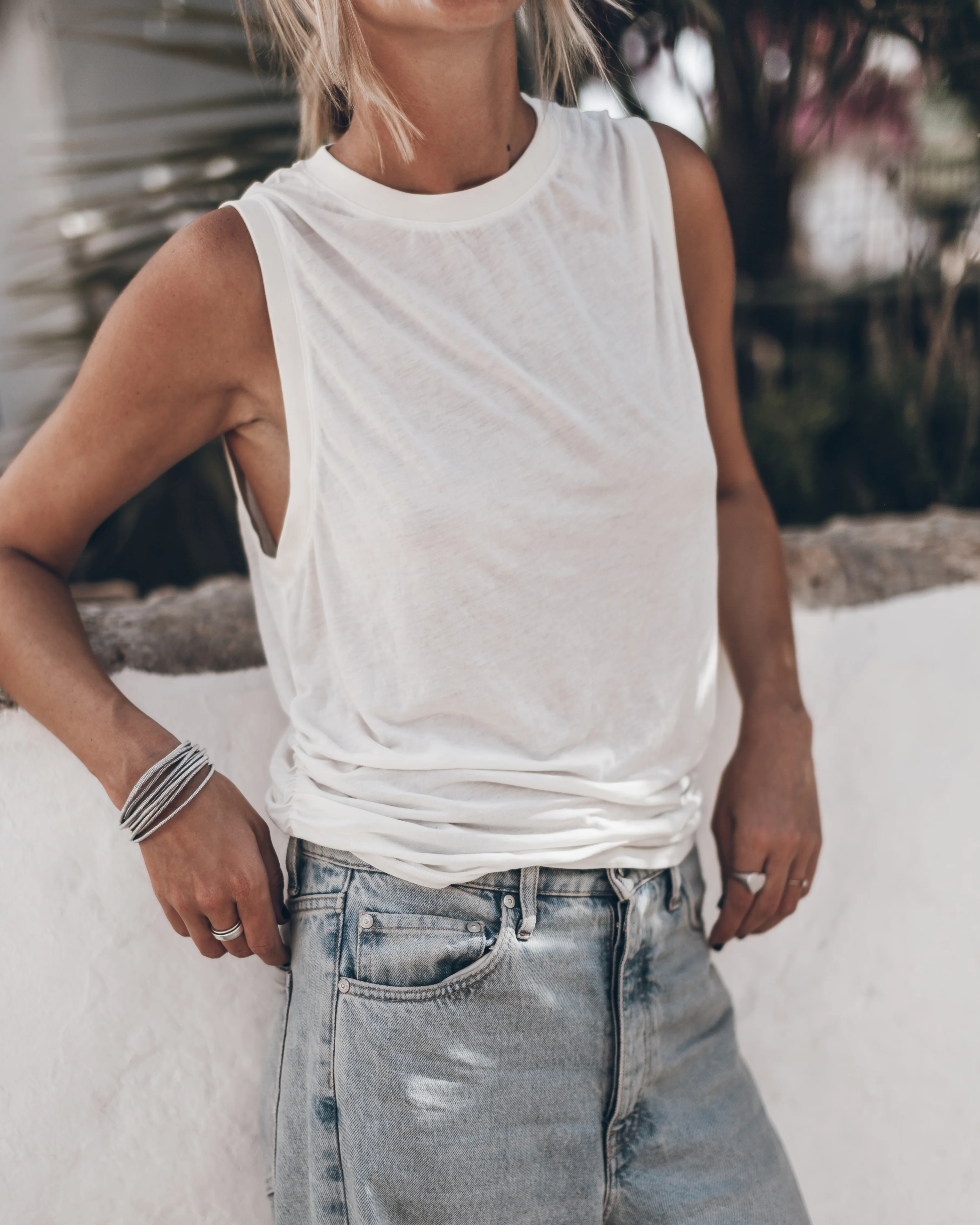 The White Draped Tank Top - Image 8