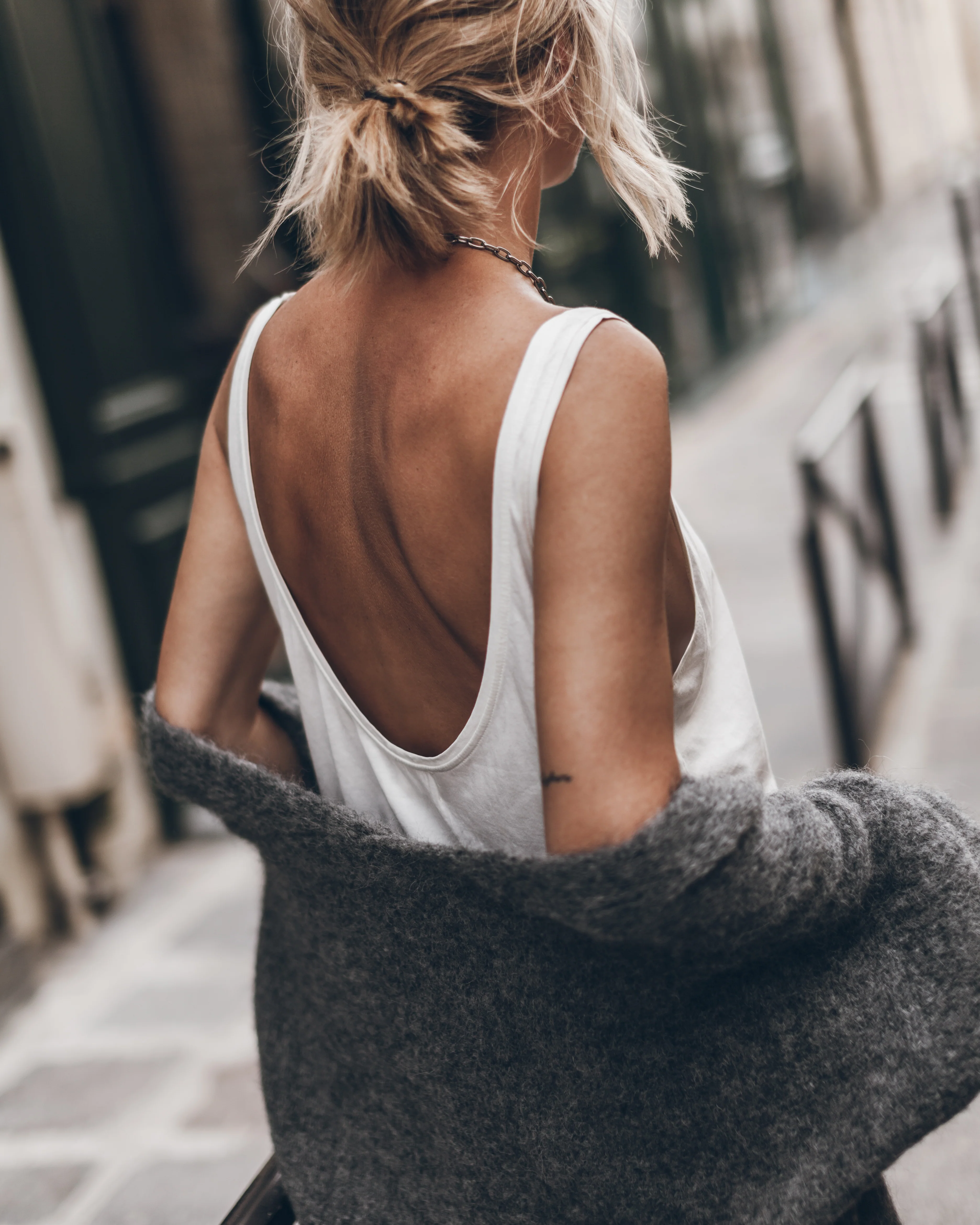 The White Low Back Base Tank Top - Image 3