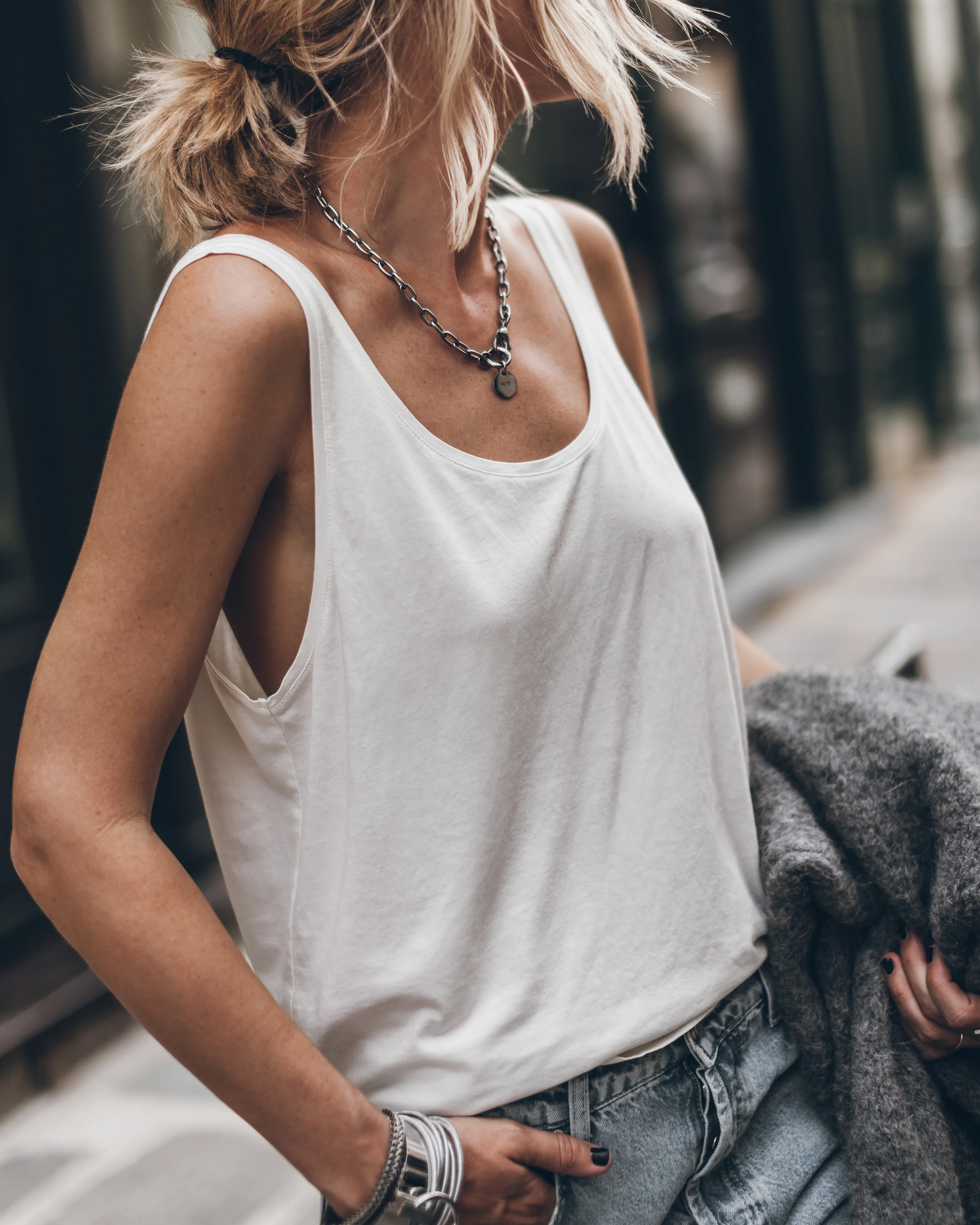 The White Low Back Base Tank Top - Image 7